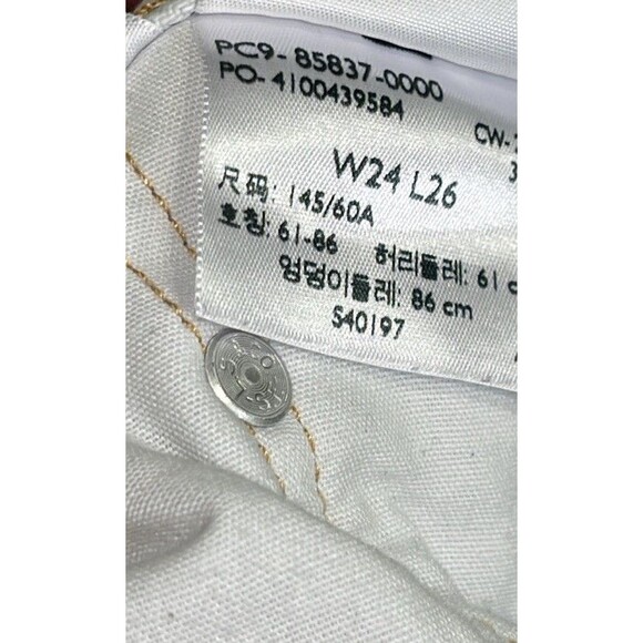 LEVIS 501 Button Fly Light wash Jeans W24 L 26 Vintage Red Tab Cut Outs Design - Picture 12 of 16